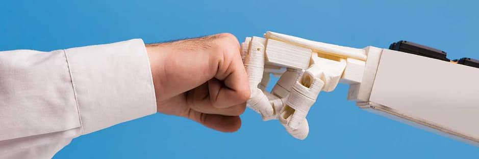 Human / Ai fist bump Advantage of ai is the brainstorming you can do for ideas.