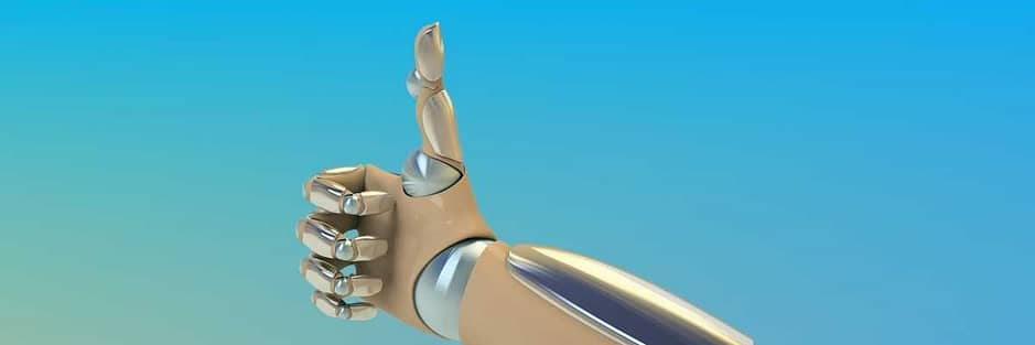 Robot thumbs up Use AI safely in your online business for huge advantages